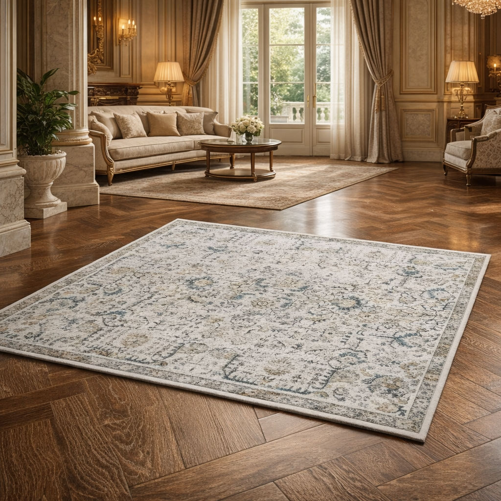 Jinchan Kalen Washable Area Rug 2x3 – Vintage Floral Indoor Rug with Non-Slip Grip for Easy Care & Stylish Entryway Look