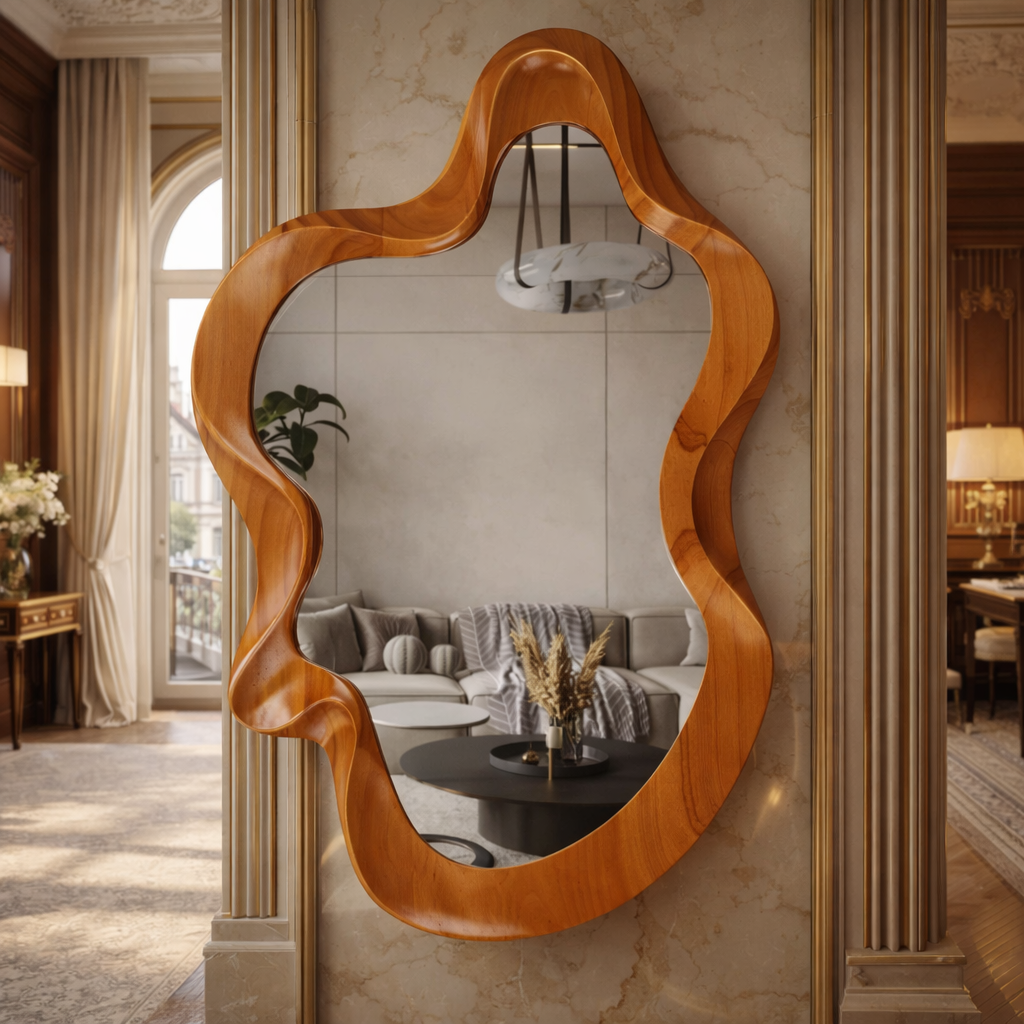 Irregular Wall Mirror by OEM Design – Modern Decorative Accent Mirror to Brighten & Enlarge Any Room Instantly