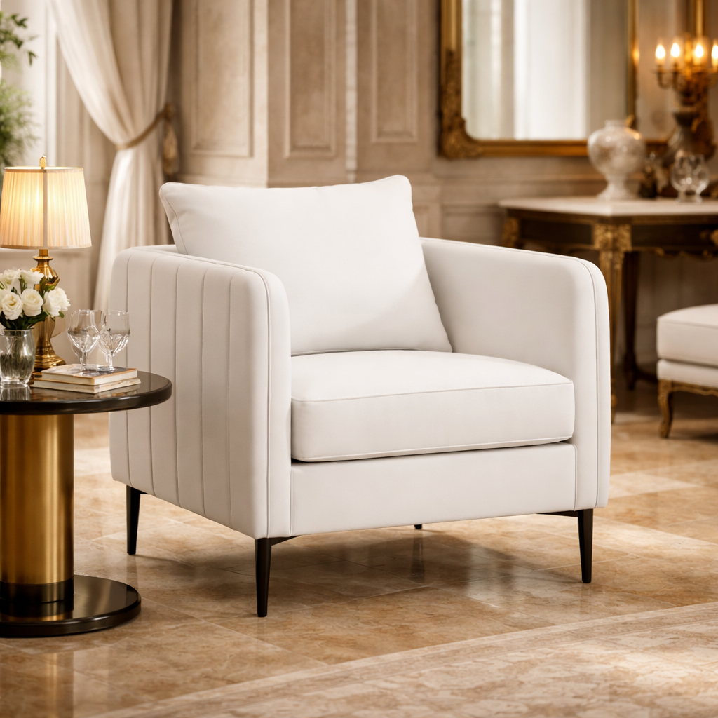 Velvet Accent Armchair 24.8” Wide – Modern Comfy Lounge Chair