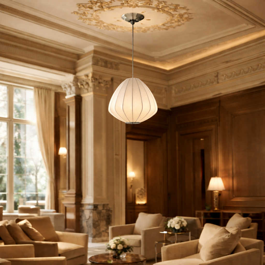 Modern Nordic Hanging Ceiling Light – Elegant Fabric Pendant Lamp for Bright, Stylish Home Ambience