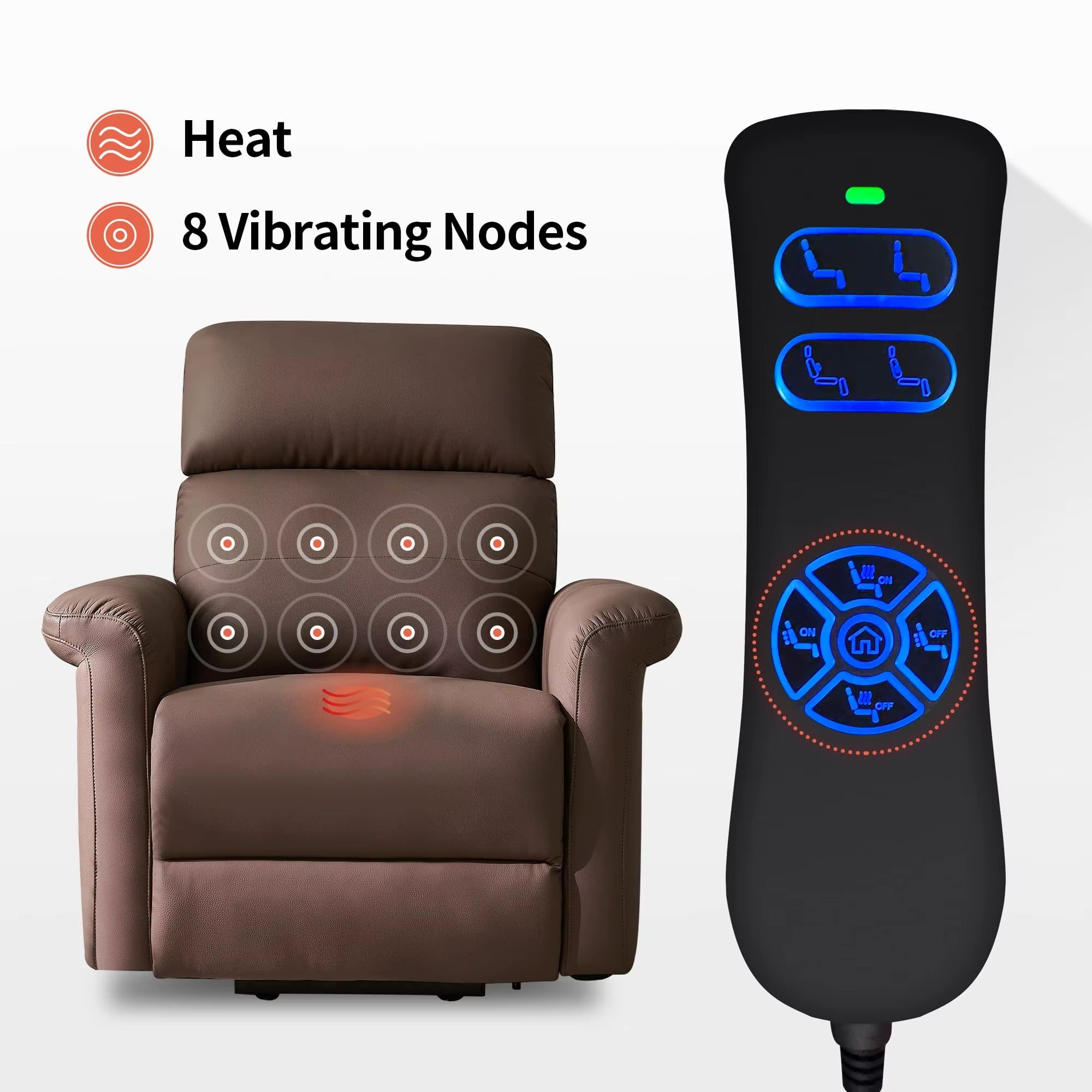 Power Lift Recliner Chair - Heat & Massage 160° Lay Flat Electric